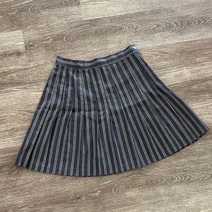 Vintage 90s star CCC pleated mini skirt striped pinstripe gray academia XS